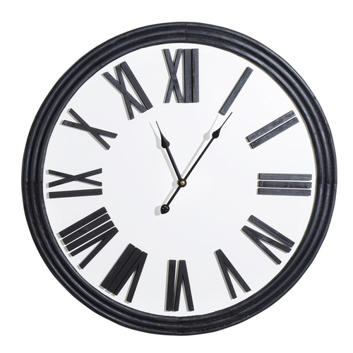 Maine & Crawford Lucas Roman Numeral 60cm Analogue Wall Clock - Black
