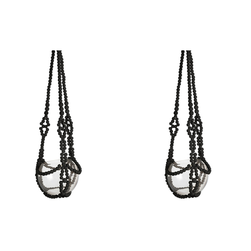 2PK Maine & Crawford Belle 65cm Bead Plant Hanger - Charcoal
