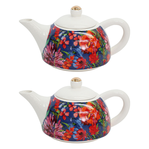 2PK LVD Monet Garden 19.5cm Teapot Porcelain Decorative Tea Brewing Pot