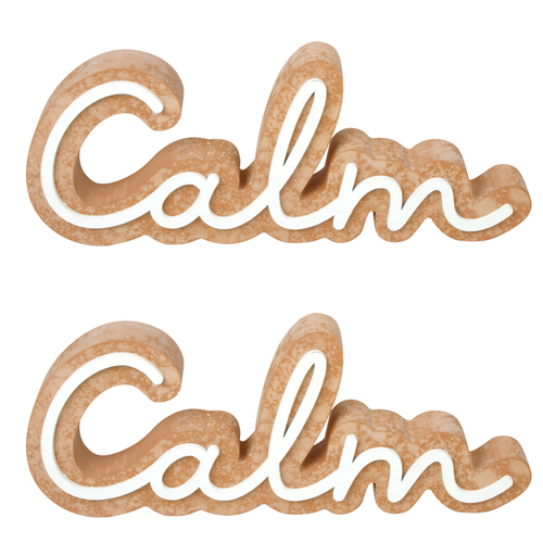 2PK Maine & Crawford 25x10cm MDF Calm Plaque - White/Natural