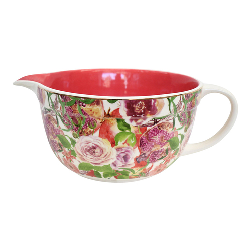 LVD Porcelain 27cm Mixing Jug Pomegranate w/ Handle - Red/White