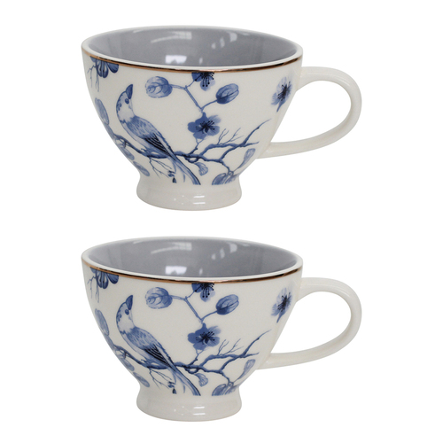 2PK LVD Orient Garden Porcelain 13.5cm Coffee/Tea Cup w/ Handle Round