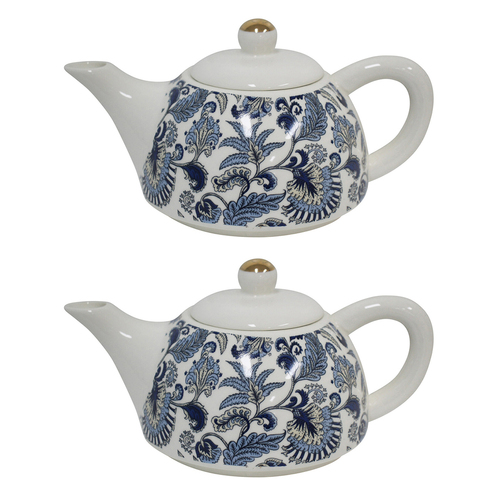 2PK LVD Royal Vintage 19.5cm Teapot Porcelain Decorative Tea Brewing Pot
