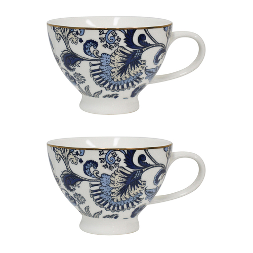 2PK LVD Royal Vintage Porcelain 13.5cm Coffee/Tea Cup w/ Handle Round