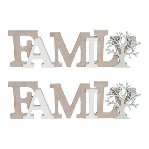2PK Maine And Crawford Home Decor Family Tree Standing Plaque 33x10x2cm