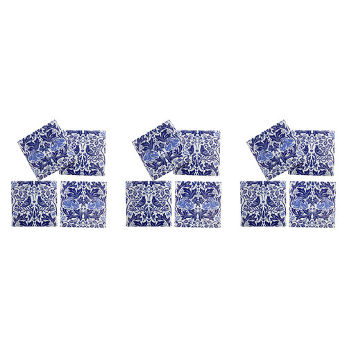 3x 4pc LVD Porcelain Coasters Mythical Rabbitbird Home/Kitchen Decor 10cm Sqr