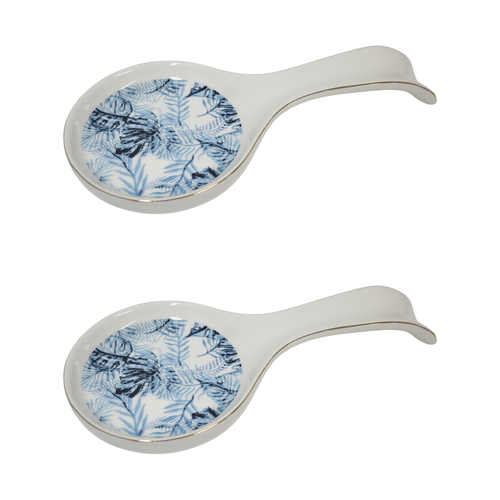 2PK LVD Porcelain 23cm Spoon Rest Utensil Holder - Island Blue