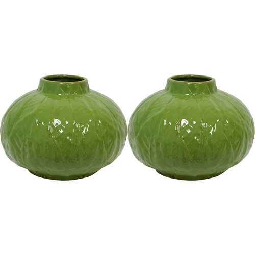 2PK LVD Leaf Urn Decorative Flower Plant Pot Home Decor