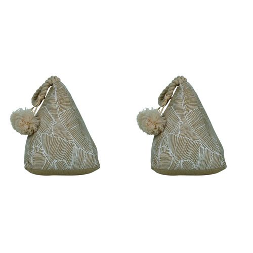 2PK Maine & Crawford 22cm Fabric Beau Door Stop Home/Room Stopper - Cream