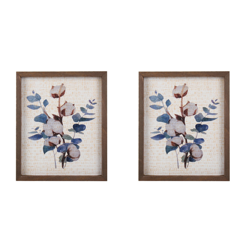 2PK Maine & Crawford Delilah Collection 35cm Cotton Eucalyptus Frame Wall Art