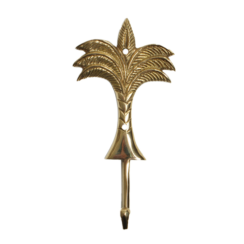 Maine & Crawford Belize 18x9cm Brass Palm Tree Wall Hook