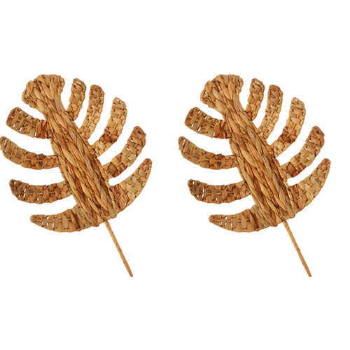 2PK Maine & Crawford Bryant 45cm Seagrass Monsteria Hanging Wall Decor