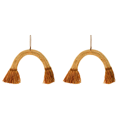 2PK Maine & Crawford 27cm Colt Raffia Rainbow - Natural