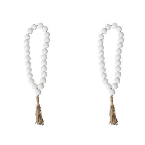 2PK Maine & Crawford Kelli 46cm Bead Garland - Matte White