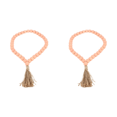 2PK Maine & Crawford 46cm Ivelle Bead Garland - Dirty Pink
