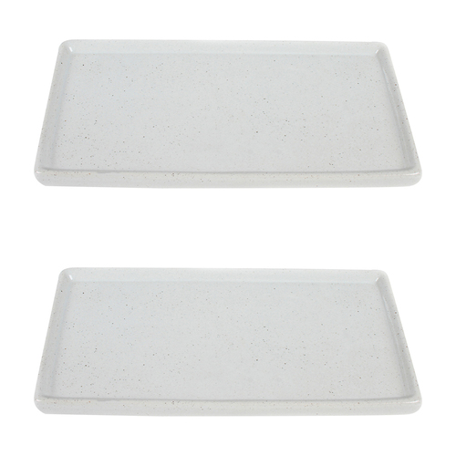 2PK Maine & Crawford Theo 25cm Porcelain Plate Rectangle - White