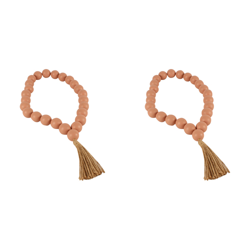2PK Maine & Crawford Ivelle 58cm Jumbo Bead/Tassel Garland - Pink