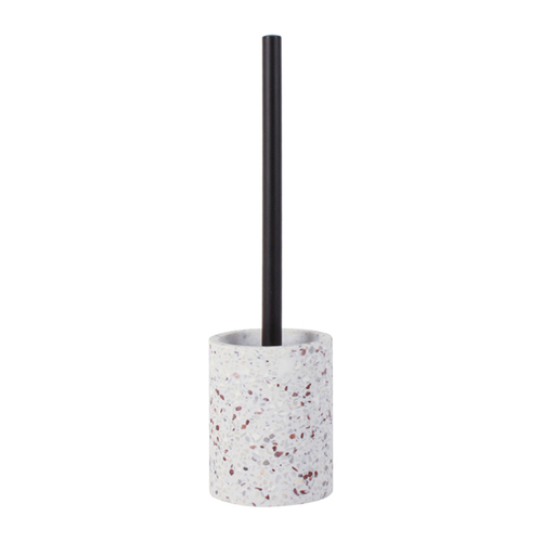 Home Expression 40x10cm Polyresin Toilet Brush w/ Holder - Terrazzo