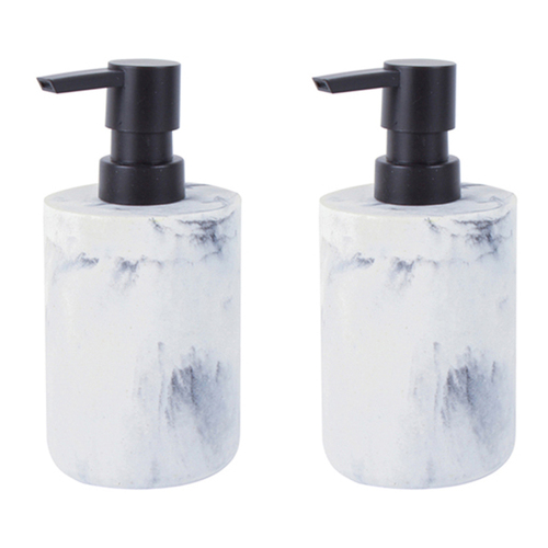 2PK Home Expression 16x7cm Polyresin Soap Dispenser - Marble