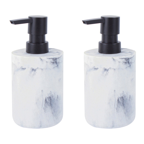2PK Home Expression 16x7cm Polyresin Soap Dispenser - Marble
