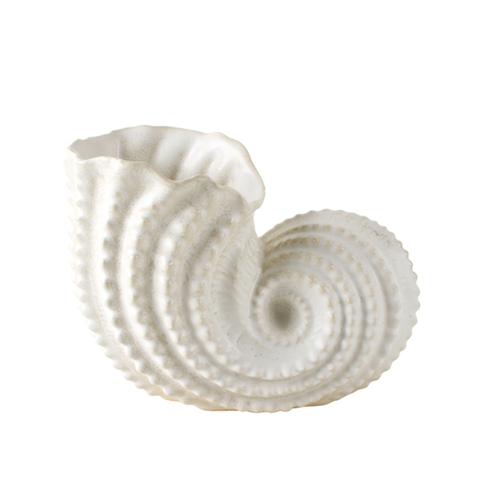 Maine & Crawford Danea 25x18.5cm Ceramic Shell Decor Planter - White