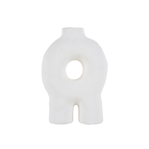 Maine & Crawford Bairon Porcelain 22x15cm Toroid Tubular Vase - White