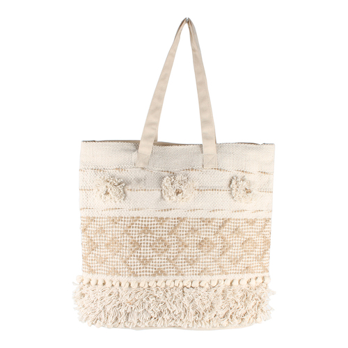 Maine & Crawford 45x40cm Lalit Cotton Tote Bag - White