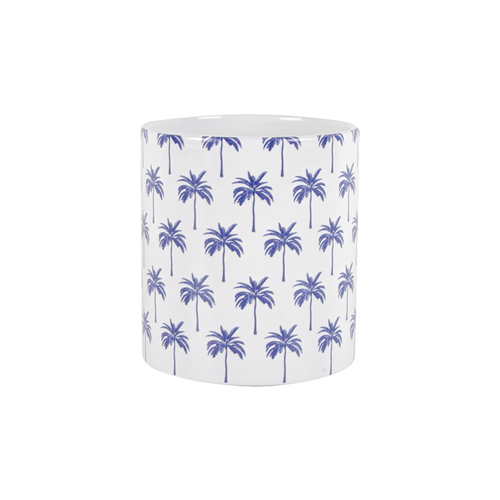 Maine & Crawford 14x13cm Belize Blue Palm Dolomite Pot w/ Hole Plug