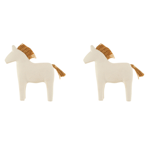 2PK Maine & Crawford Claire 19cm Horse Ornament - White/Natural