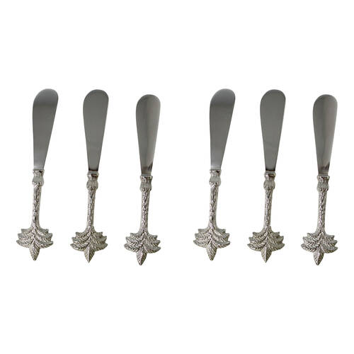 2x 3pc LVD Stainless Steel/Brass Spreader Cutlery Set 15.5cm Silver Palm