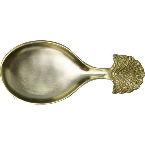 LVD Medium Aluminium/Brass Kitchen Spoon Rest 9.5x21.5cm Gold Palm