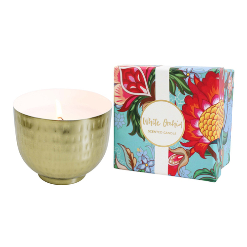 LVD Aluminiuim/Wax 11cm Scented Tealight Candle White Orchid - Gold