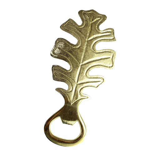 LVD Brass Leaf 12.5cm Manual Drink Bottle Opener - Gold
