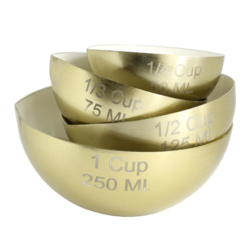 LVD 4pc Stainless Steel Measuring Cup Vessels Set - Enamel