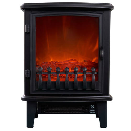 Heller 1800W Electric Fireplace Heater - Black
