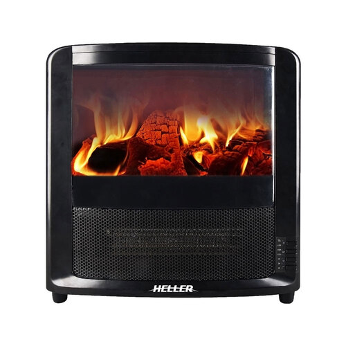 Heller 2000W Electric Fireplace Heater w/Flame Effect