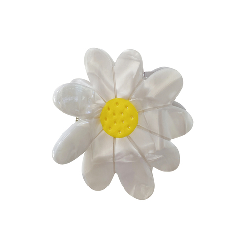 Culturesse Daisy Chic 5cm Floral Hair Claw - White