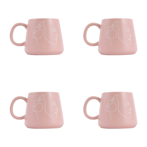 4PK Splosh Heartfelt Sister 440ml Stoneware Mug Coffee/Tea Cup - Pink