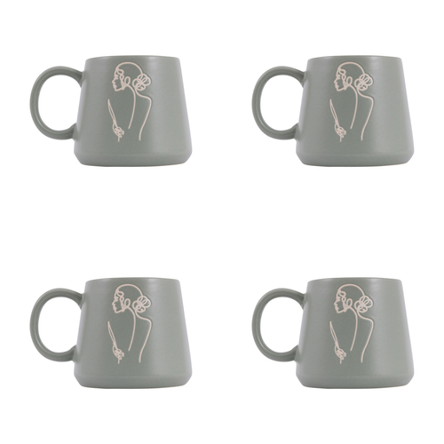 4PK Splosh Heartfelt Self Love 440ml Stoneware Mug Coffee/Tea Cup - Green