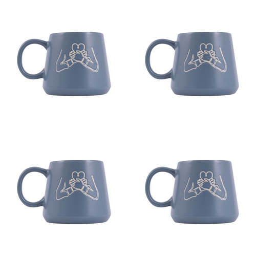 4PK Splosh Heartfelt Family 440ml Stoneware Mug Coffee/Tea Cup - Blue