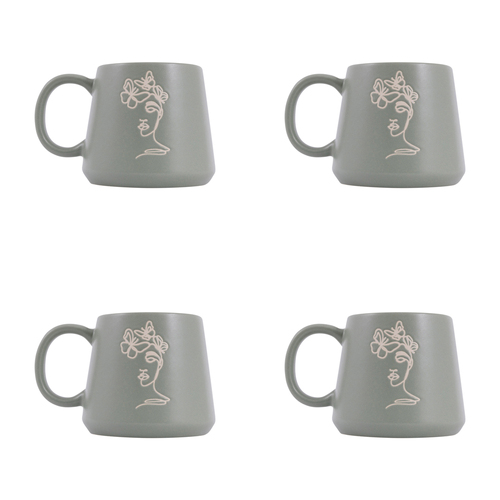 4PK Splosh Heartfelt Mindfulness 440ml Stoneware Mug Coffee/Tea Cup - Green