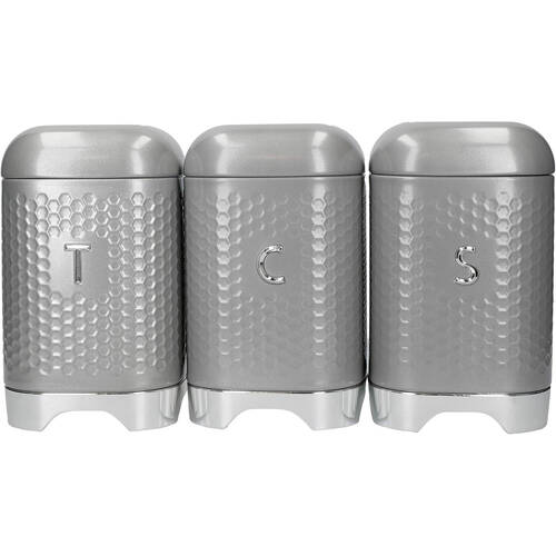 3pc Kitchencraft Lovello Textured Tea/Coffee/Sugar Set - Grey