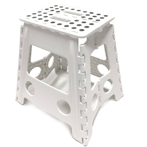 39cm White Plastic Folding Stool