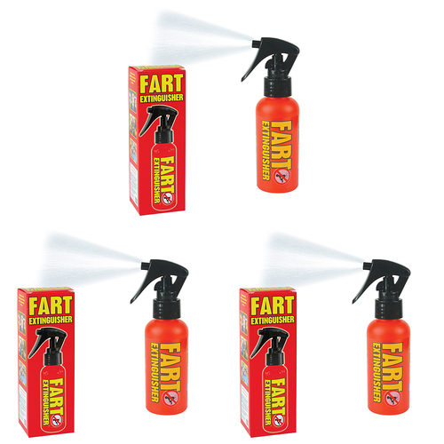 3PK Funtime Gifts Fart Extinguisher Floral Scent Air Freshener 14.5x4cm