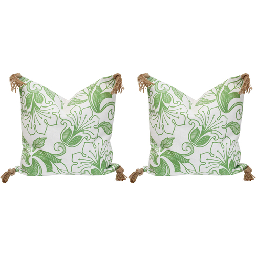 2PK LVD Cushion Sage Flower Decorative Home/Lounge Bedroom Decor Sage 50x10cm