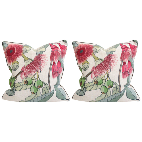 2PK LVD Gumflower A Polylinen Cushion Pillow 50x50cm Square