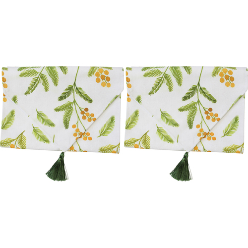 2PK LVD Polyester Table Runner Mimosa Home Kitchen Tabletop Tableware 30x180cm