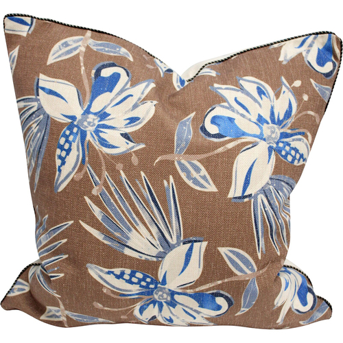 LVD Cushion Denim Floral Decorative Home/Lounge Decor 50cm