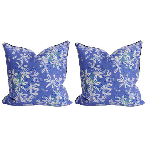2PK LVD Agapanthus Bloom Polylinen Cushion Pillow 50x50cm Square