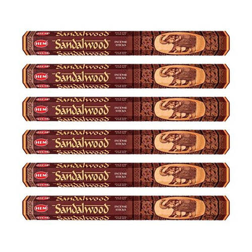 6x 20pc HEM Hexa Sandalwood Scent Incense Sticks Meditation Fragrance